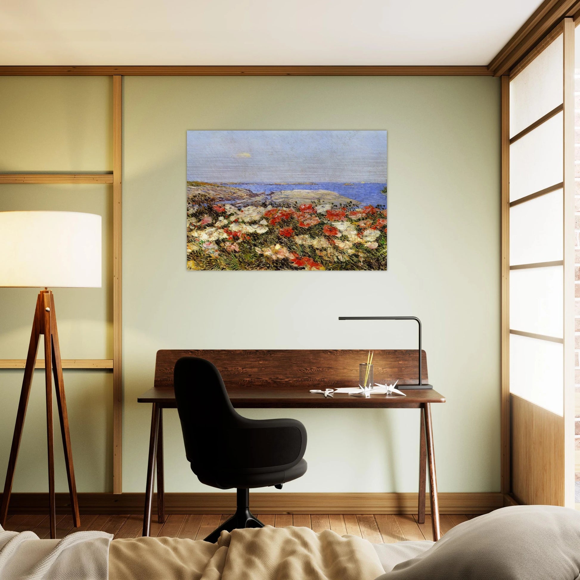 Poppies on the Isles of Shoals - Childe Hassam Brushed Aluminum Print - 70x100 cm / 28x40 inches | Childe Hassam Aluminum Print | Childe Hassam Prints