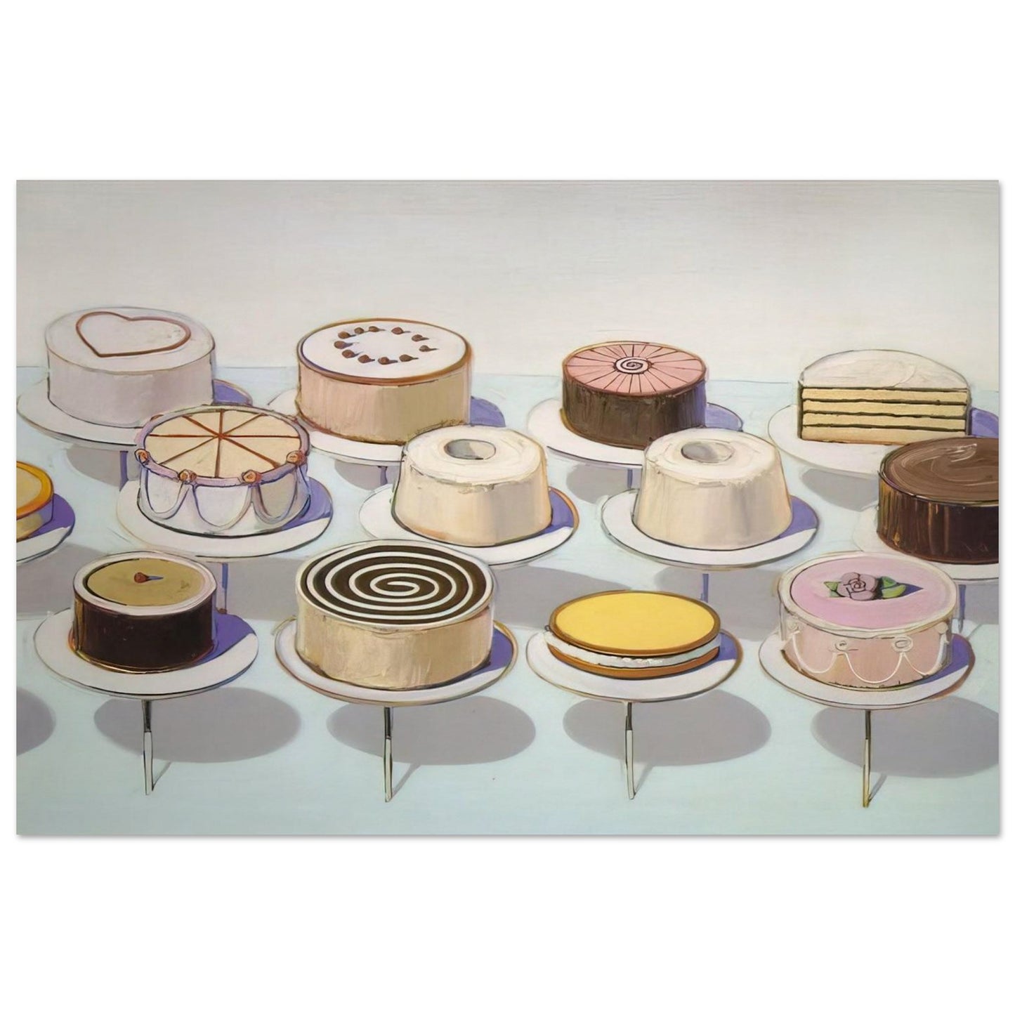 Cakes - 1963 - Wayne Thiebaud Art Prints - 100x150 cm / 40x60″ inches | Wayne Thiebaud Poster | Wayne Thiebaud Prints