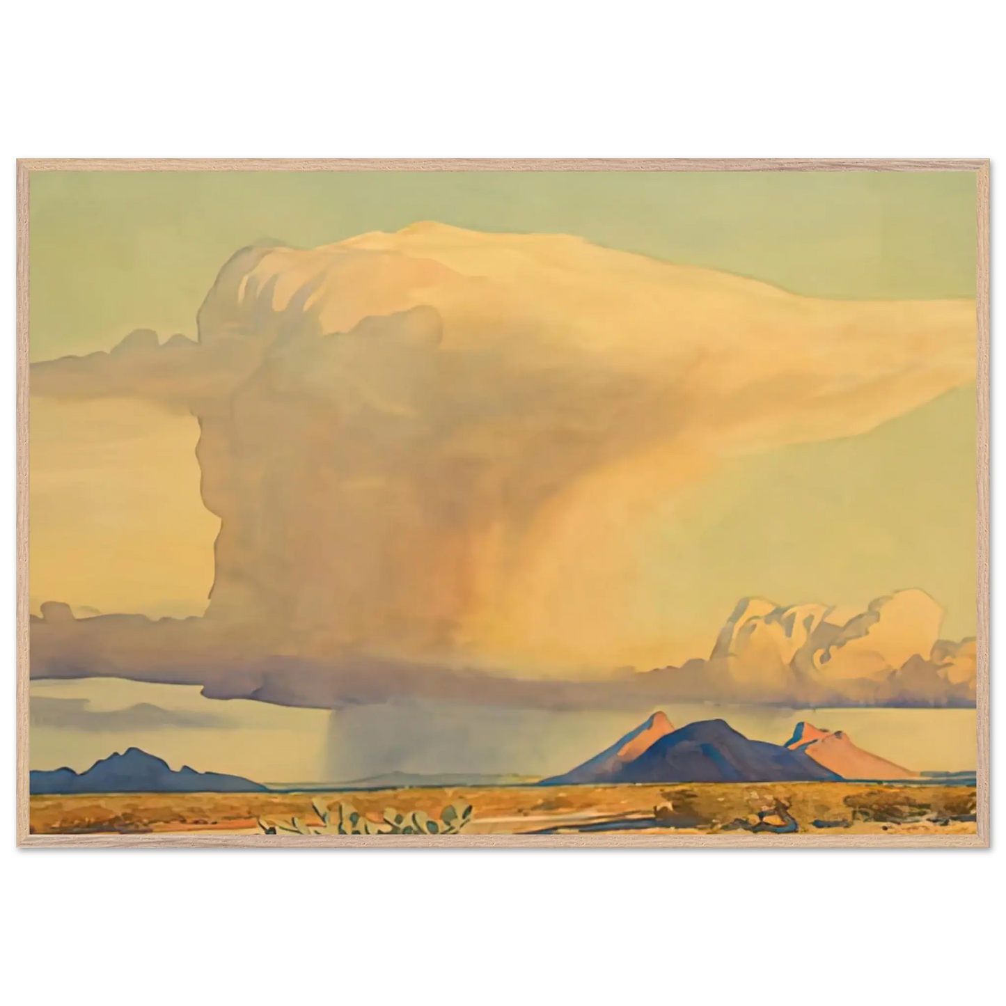 Maynard Dixon - DROUGHT AND DOWNPOUR 1944 Wall art - A3 (29.7 x 42  cm) - Premium Wooden Framed Poster With Fine Art Paper - White frame