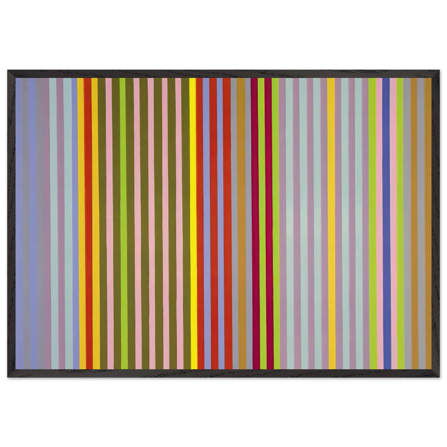 Apricot Ripple - 1968 - Gene Davis 70x100 cm / 28x40 inches Framed Art Print – Black Wooden Frame