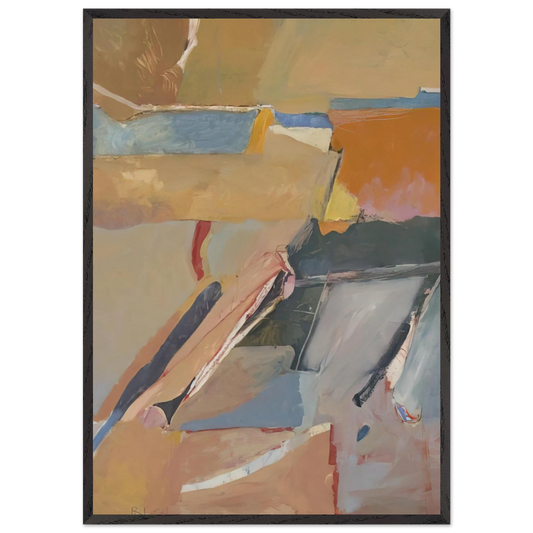 Berkeley 8 - Richard Diebenkorn 70x100 cm / 28x40 inches Framed Art Print – Black Wooden Frame
