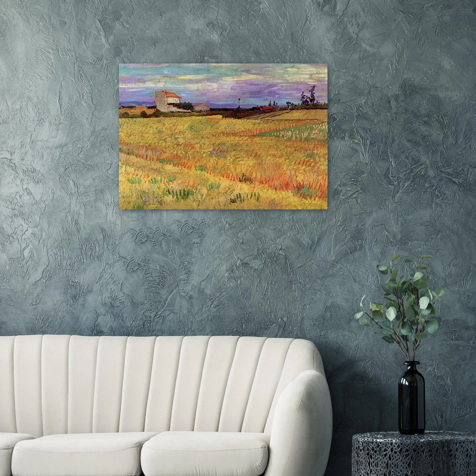 Wheat Field - Vincent van Gogh Brushed Aluminum Print - 70x100 cm / 28x40 inches | Vincent van Gogh Aluminum Print | Vincent van Gogh Prints