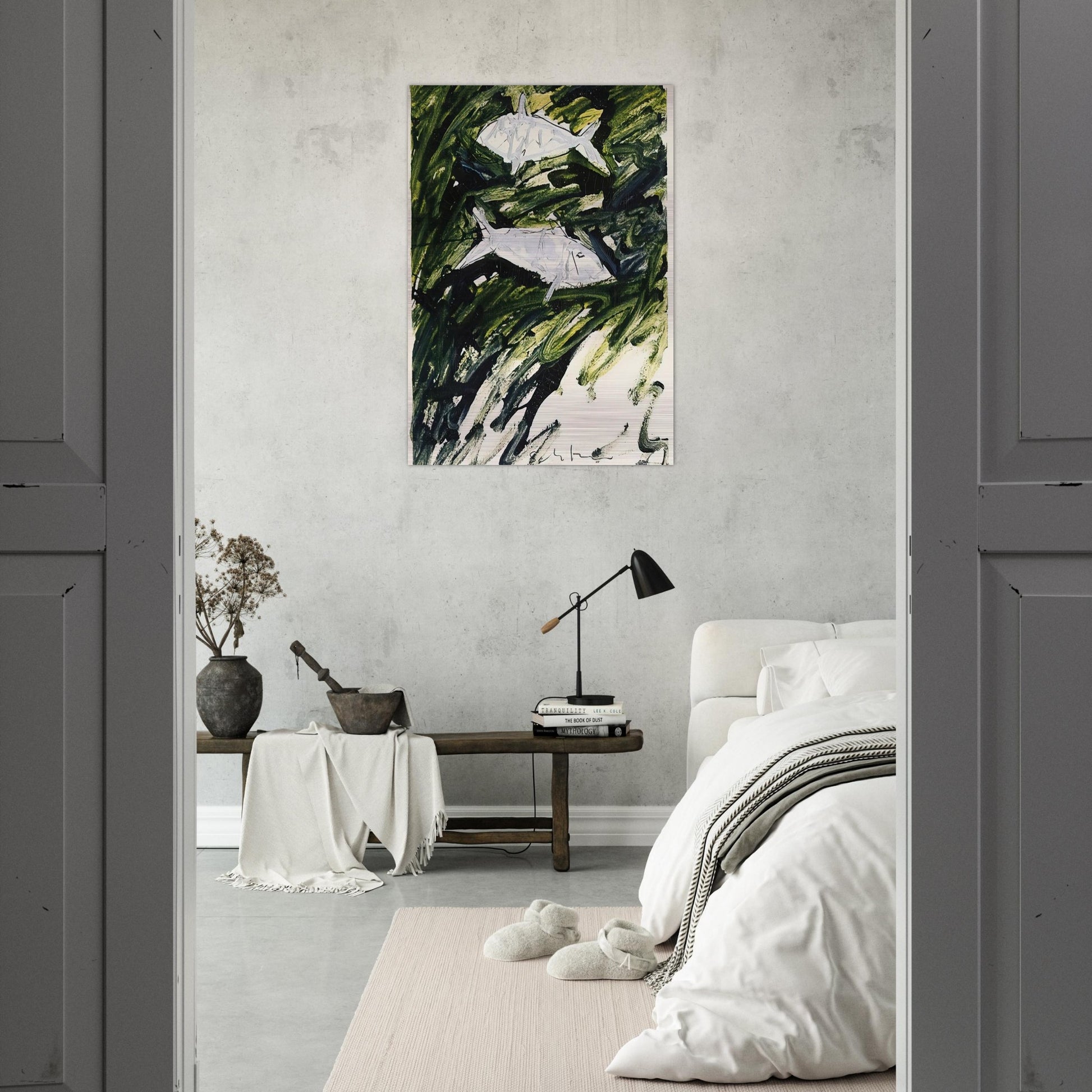 Pesci - 1982 - Mario Schifano Brushed Aluminum Print - 70x100 cm / 28x40 inches | Mario Schifano Aluminum Print | Mario Schifano Prints