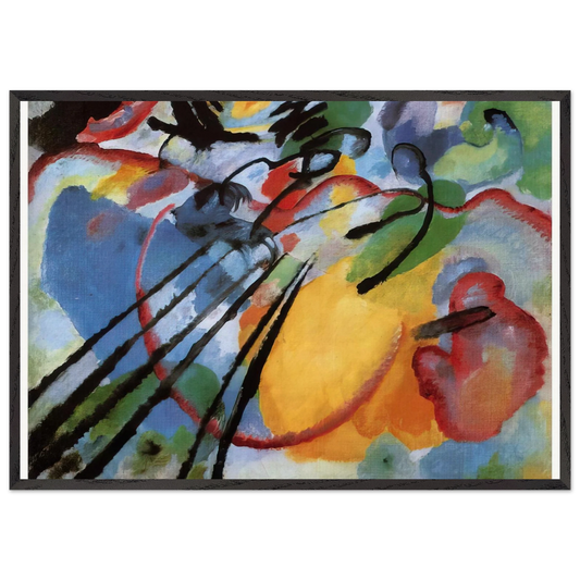 IMPROVISATION 26 ROWING 1912 - Wassily Kandinsky 70x100 cm / 28x40 inches Framed Art Print – Black Wooden Frame