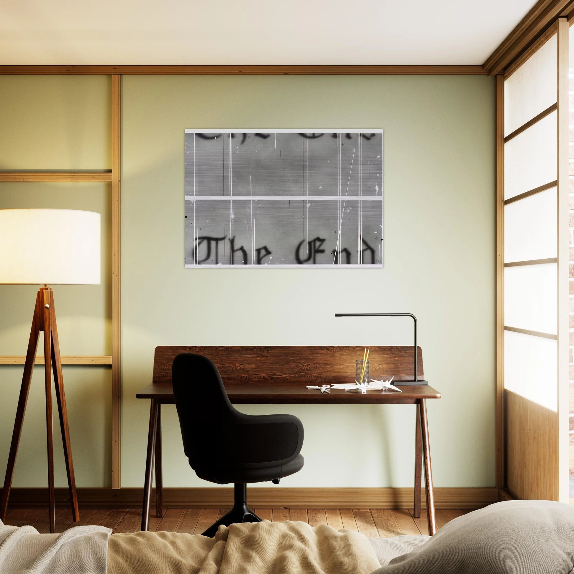THE END 1 1993 - Edward Ruscha Brushed Aluminum Print - 70x100 cm / 28x40 inches | Edward Ruscha Aluminum Print | Edward Ruscha Prints