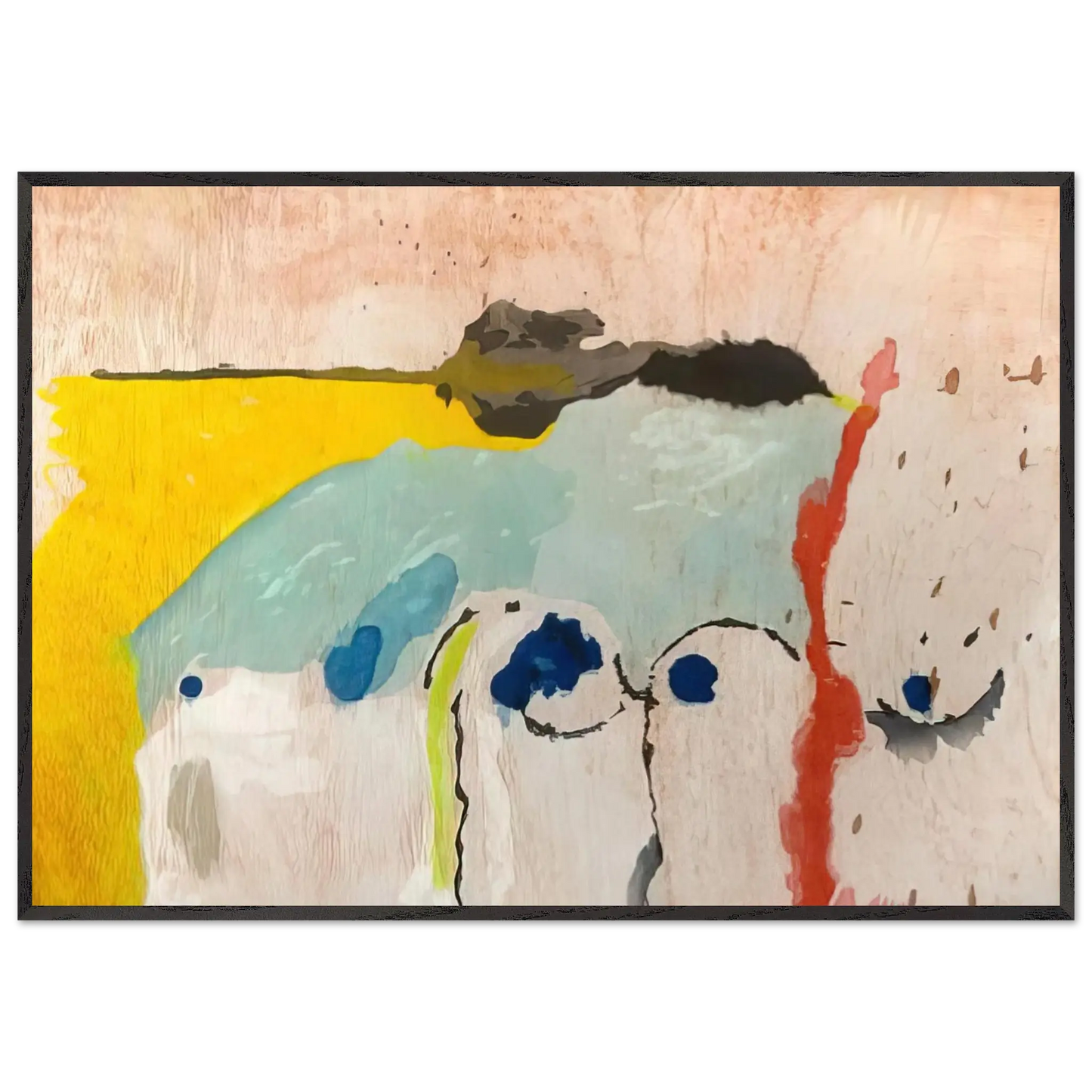 Helen Frankenthaler - Tales of Genji I - 1998 Wall art - 20x25 cm / 8x10 Inches - Premium Wooden Framed Poster With Fine Art Paper - White frame