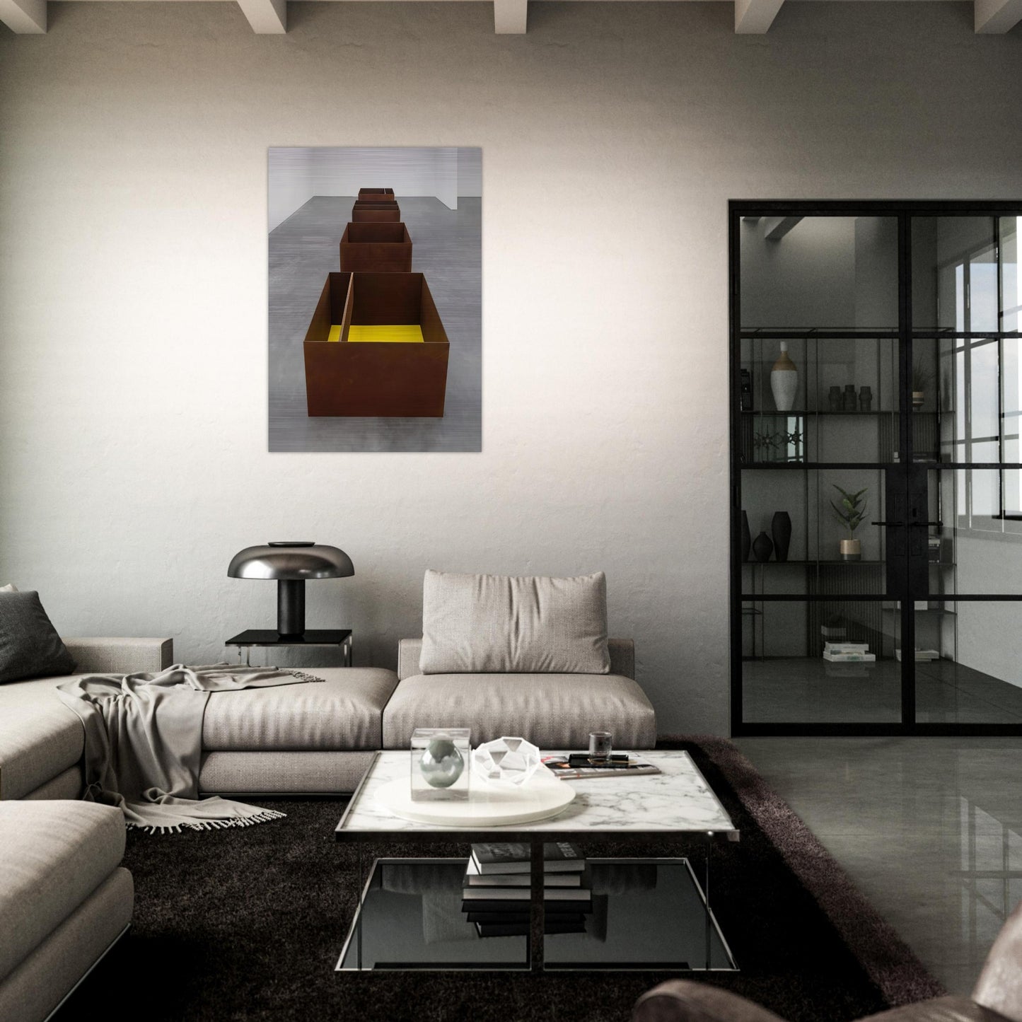 Untitled JUDDO0511-JUDDO0514 - 1989 - Donald Judd Brushed Aluminum Print - 70x100 cm / 28x40 inches | Donald Judd Aluminum Print | Donald Judd Prints