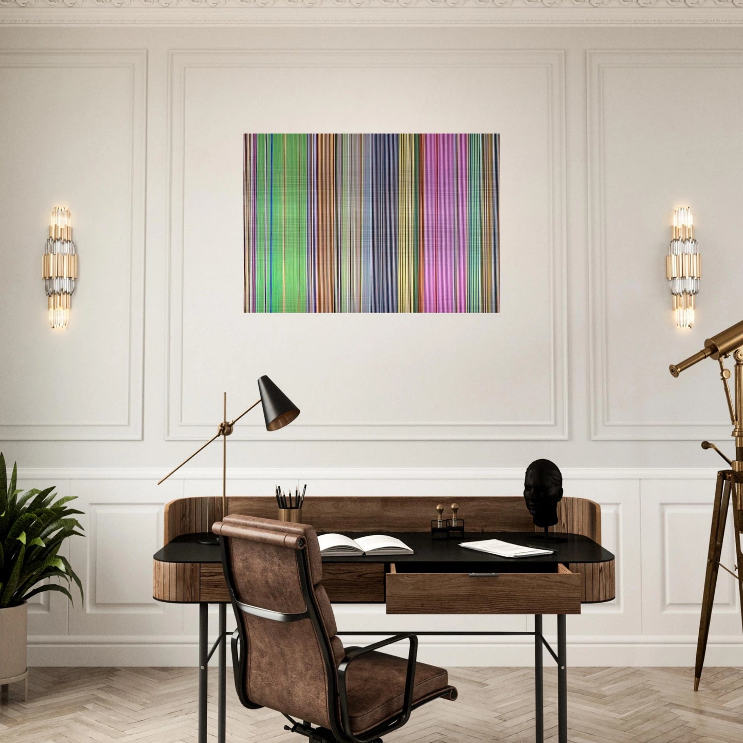 Raspberry Icicle - 1967 - Gene Davis Brushed Aluminum Print - 70x100 cm / 28x40 inches | Gene Davis Aluminum Print | Gene Davis Prints