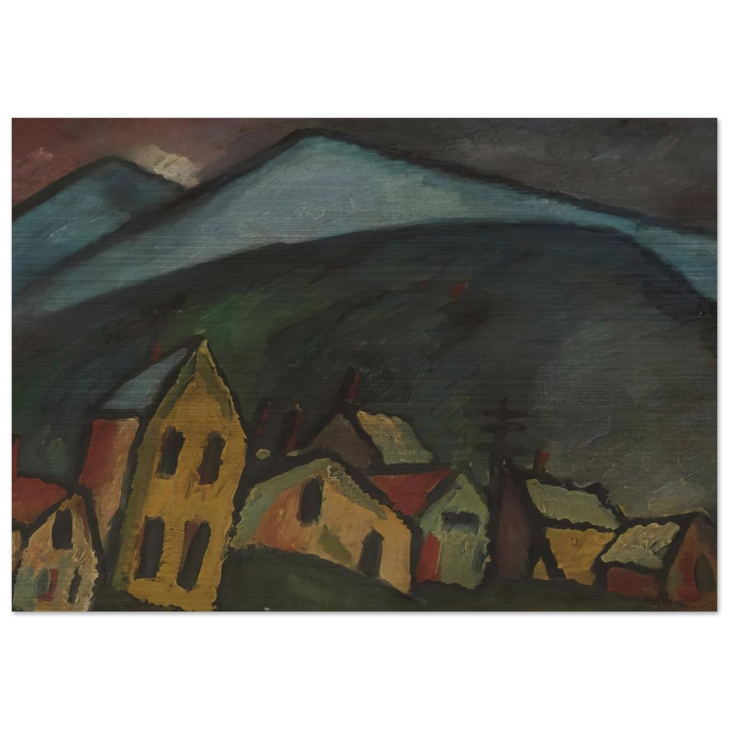 BERGLANDSCHAFT MIT H USERN 1912 - Alexej von Jawlensky Brushed Aluminum Print - 70x100 cm / 28x40 inches | Alexej von Jawlensky Aluminum Print | Alexej von Jawlensky Prints