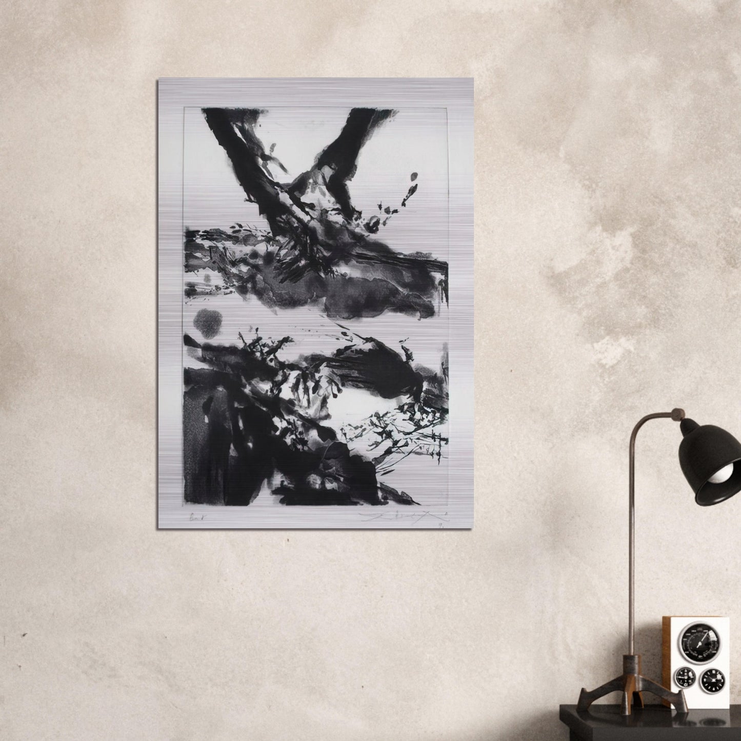 FLASHES 1992 - Zao Wou-Ki Brushed Aluminum Print - 70x100 cm / 28x40 inches | Zao Wou-Ki Aluminum Print | Zao Wou-Ki Prints
