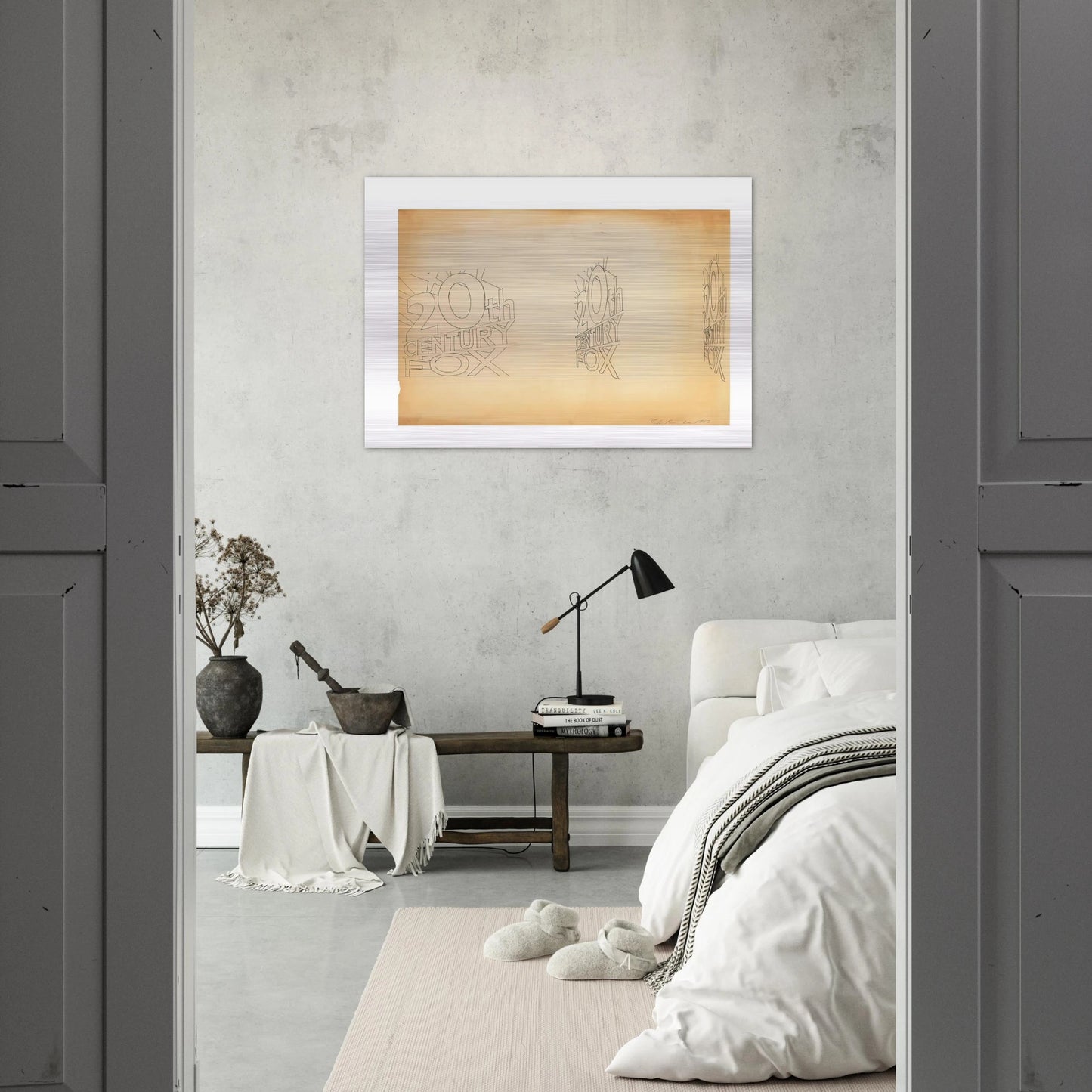 TRADEMARK STUDY 1 1962 - Edward Ruscha Brushed Aluminum Print - 70x100 cm / 28x40 inches | Edward Ruscha Aluminum Print | Edward Ruscha Prints