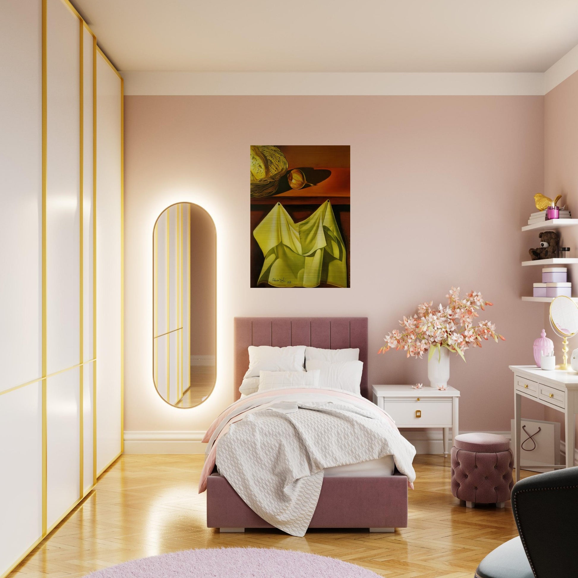 UNTITLED STILL LIFE WITH WHITE CLOTH - Salvador Dali Brushed Aluminum Print - 70x100 cm / 28x40 inches | Salvador Dali Aluminum Print | Salvador Dali Prints