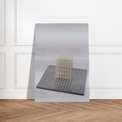 Modular cube. Base - Sol LeWitt Brushed Aluminum Print - 70x100 cm / 28x40 inches | Sol LeWitt Aluminum Print | Sol LeWitt Prints