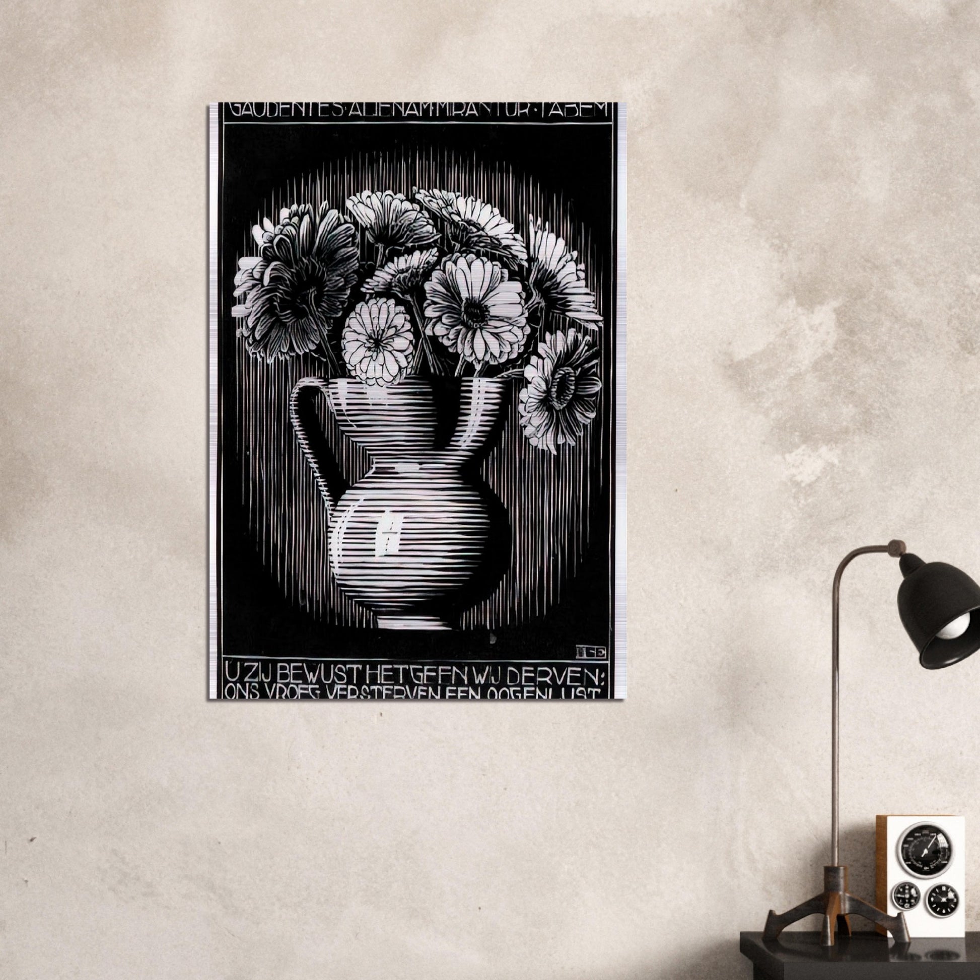 EMBLEMATA VASE - MC Escher Brushed Aluminum Print - 70x100 cm / 28x40 inches | MC Escher Aluminum Print | MC Escher Prints