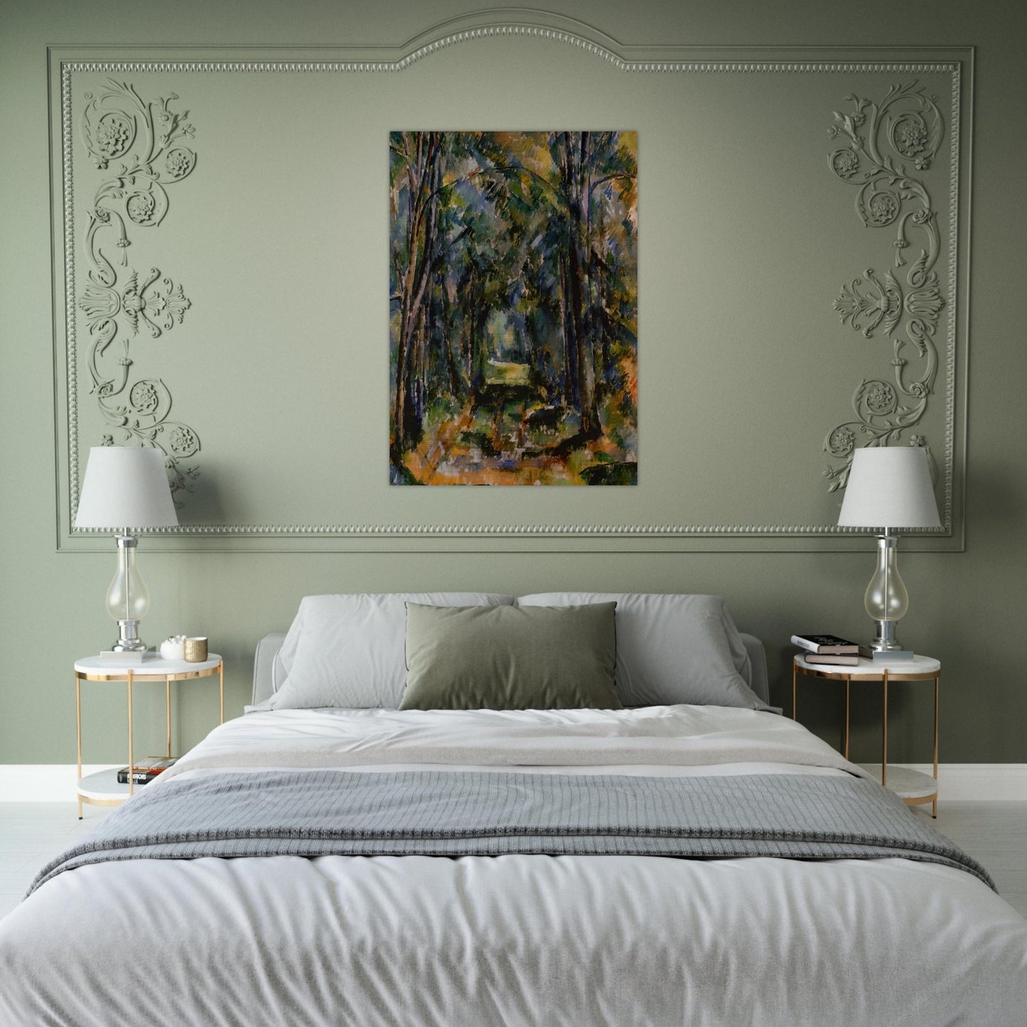 The Alley at Chantilly - Paul Cézanne Brushed Aluminum Print - 70x100 cm / 28x40 inches | Paul Cézanne Aluminum Print | Paul Cézanne Prints