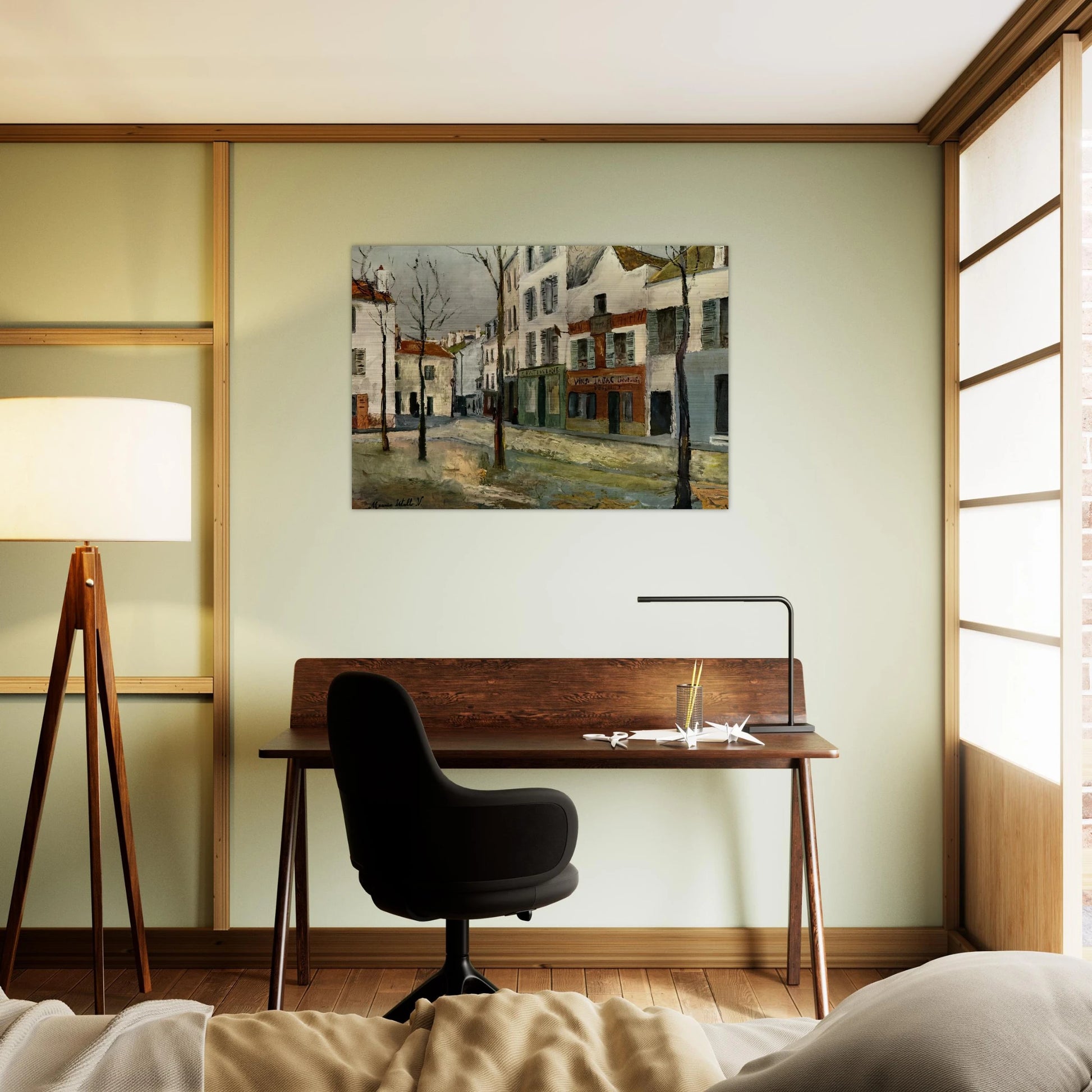 SQUARE TERTRE ON MONTMARTRE 2 - Maurice Utrillo Brushed Aluminum Print - 70x100 cm / 28x40 inches | Maurice Utrillo Aluminum Print | Maurice Utrillo Prints