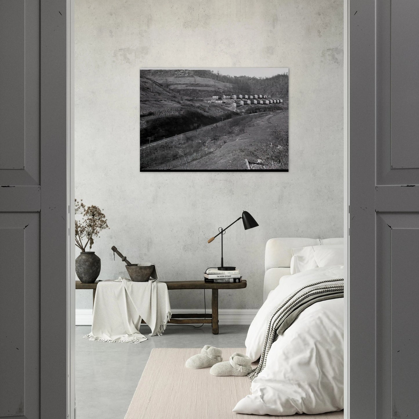 COAL COMPANY TOWN IN JENKINS 1935 - Ben Shahn Brushed Aluminum Print - 70x100 cm / 28x40 inches | Ben Shahn Aluminum Print | Ben Shahn Prints