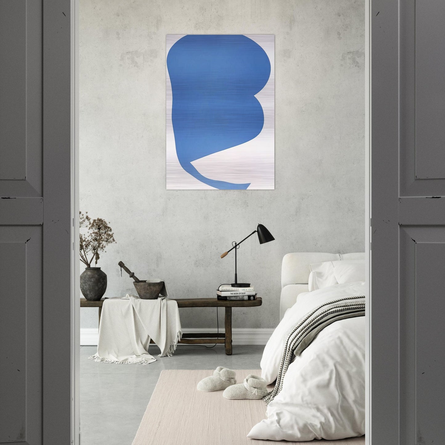 Blue on White - Ellsworth Kelly Brushed Aluminum Print - 70x100 cm / 28x40 inches | Ellsworth Kelly Aluminum Print | Ellsworth Kelly Prints