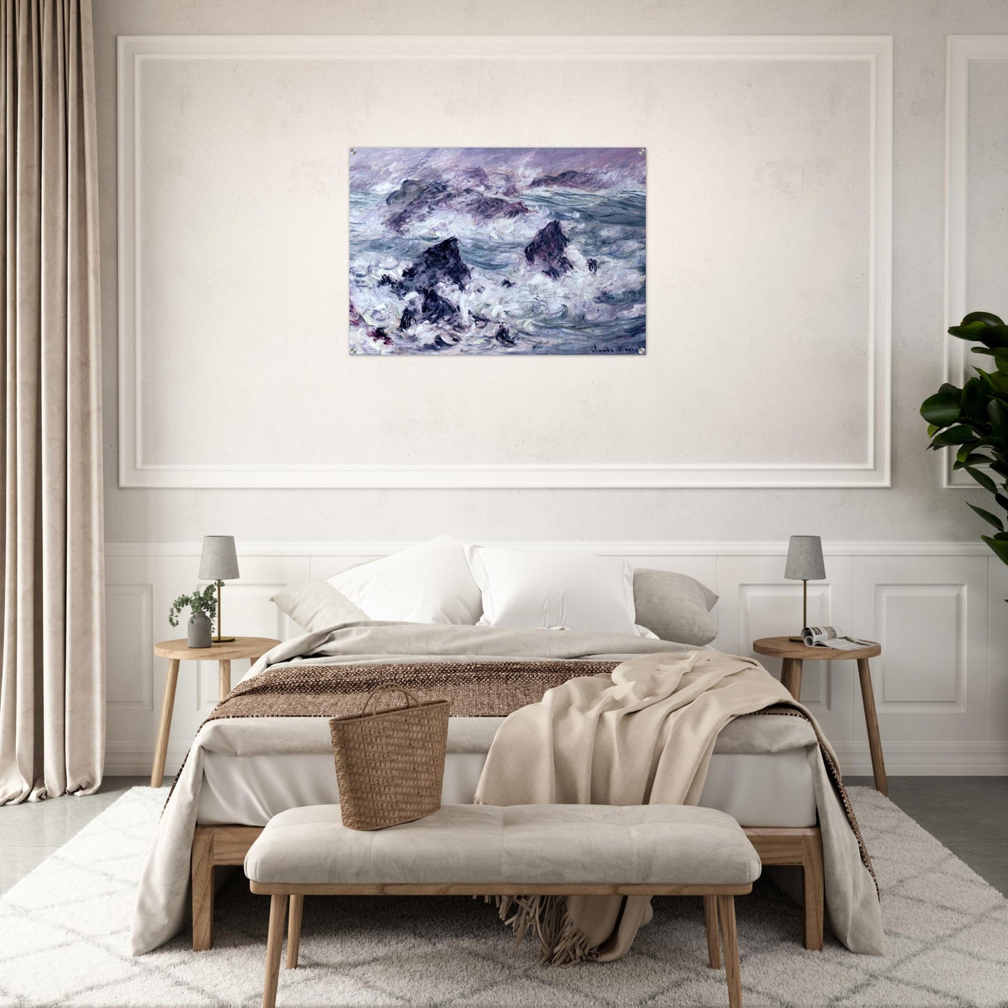Storm at Belle-Ile - claude monet Acrylic Print - 70x100 cm / 28x40″ inches