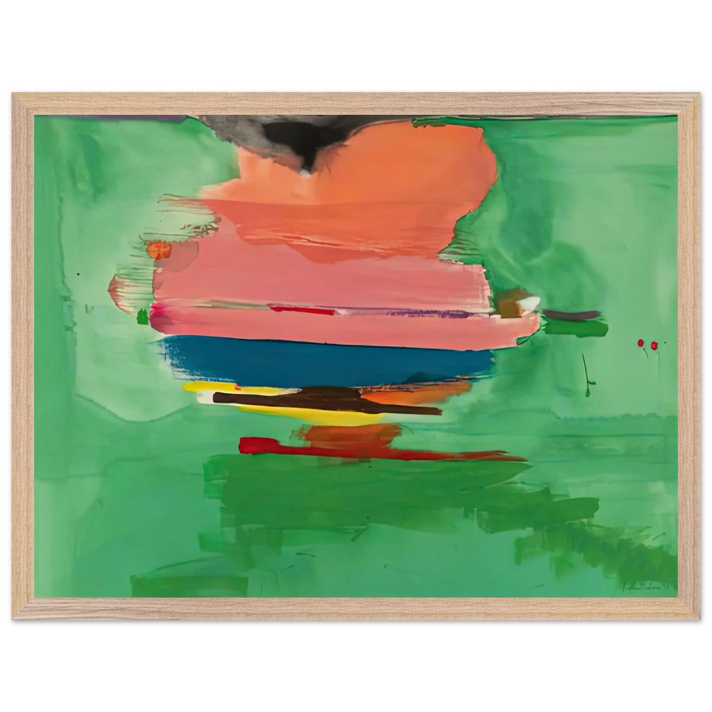 Helen Frankenthaler - Untitled, 1973- Wall Art - 60x80 cm / 24x32 inches - Premium Wooden Framed Poster With Fine Art Paper-canvas - Wood frame