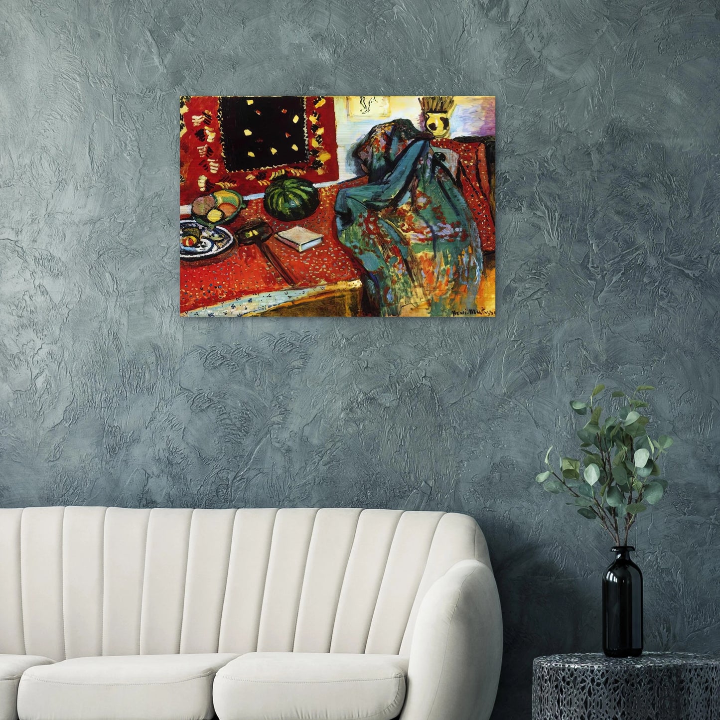 STILL LIFE WITH A RED RUG 1906 - Henri Matisse Brushed Aluminum Print - 70x100 cm / 28x40 inches | Henri Matisse Aluminum Print | Henri Matisse Prints