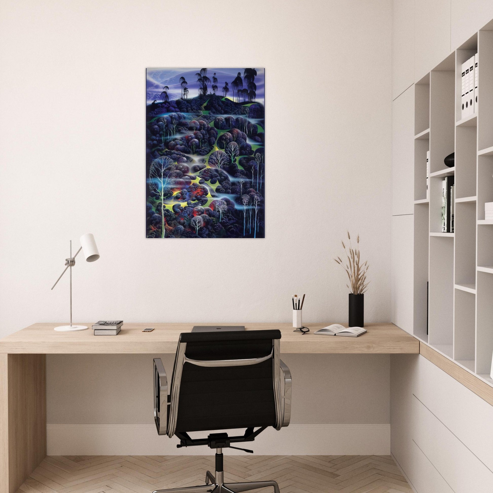 Solemn Solitude - Eyvind Earle Brushed Aluminum Print - 70x100 cm / 28x40 inches | Eyvind Earle Aluminum Print | Eyvind Earle Prints