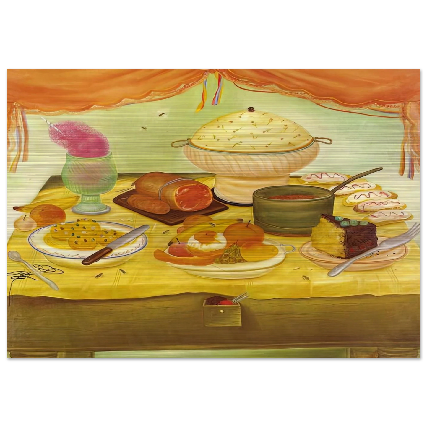 STILL LIFE - Fernando Botero Brushed Aluminum Print - 70x100 cm / 28x40 inches | Fernando Botero Aluminum Print | Fernando Botero Prints