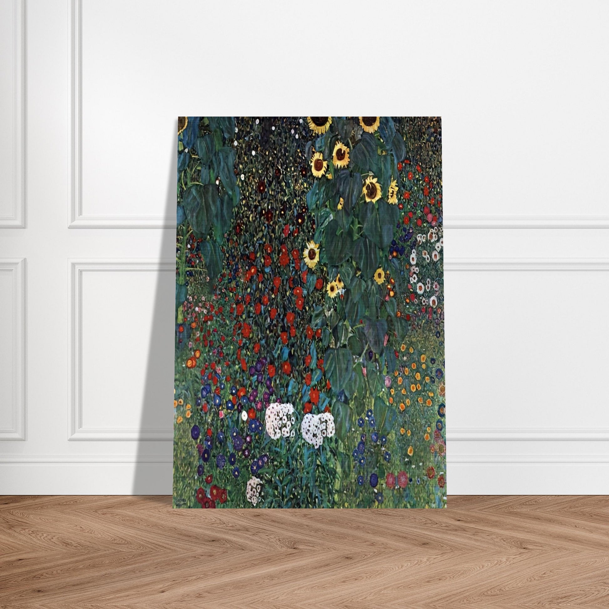 COUNTRY GARDEN WITH SUNFLOWERS 1906 - Gustav Klimt Brushed Aluminum Print - 70x100 cm / 28x40 inches | Gustav Klimt Aluminum Print | Gustav Klimt Prints