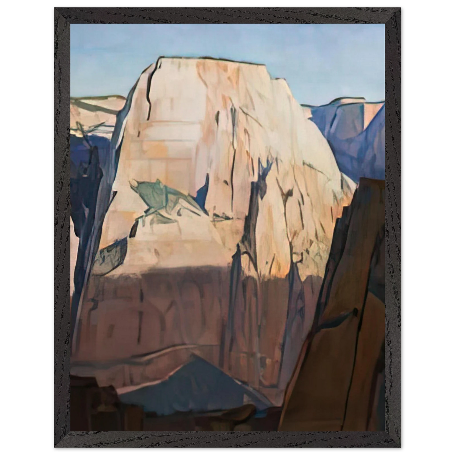 Maynard Dixon - GREAT WHITE THRONE ZION CANYON UTAH 1933 Wall art - 70x100 cm / 28x40 inches - Premium Wooden Framed Poster With Fine Art Paper-canvas - White frame