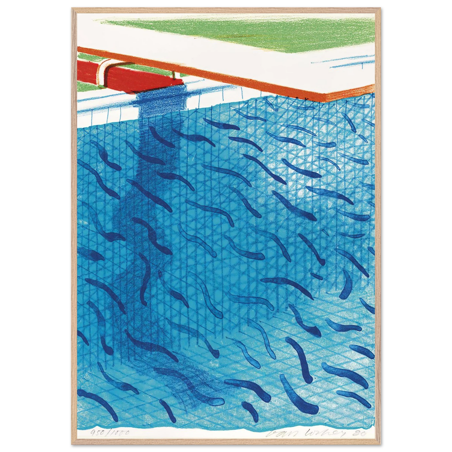 David Hockney - David Hockney Wall art - 60x90 cm / 24x36 inches - Premium Wooden Framed Poster With Fine Art Paper-canvas - Wood frame