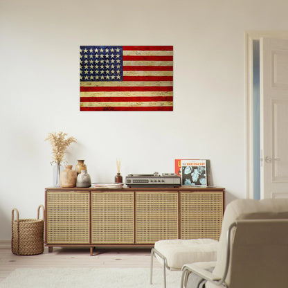 FLAG - Jasper Johns Brushed Aluminum Print - 70x100 cm / 28x40 inches | Jasper Johns Aluminum Print | Jasper Johns Prints