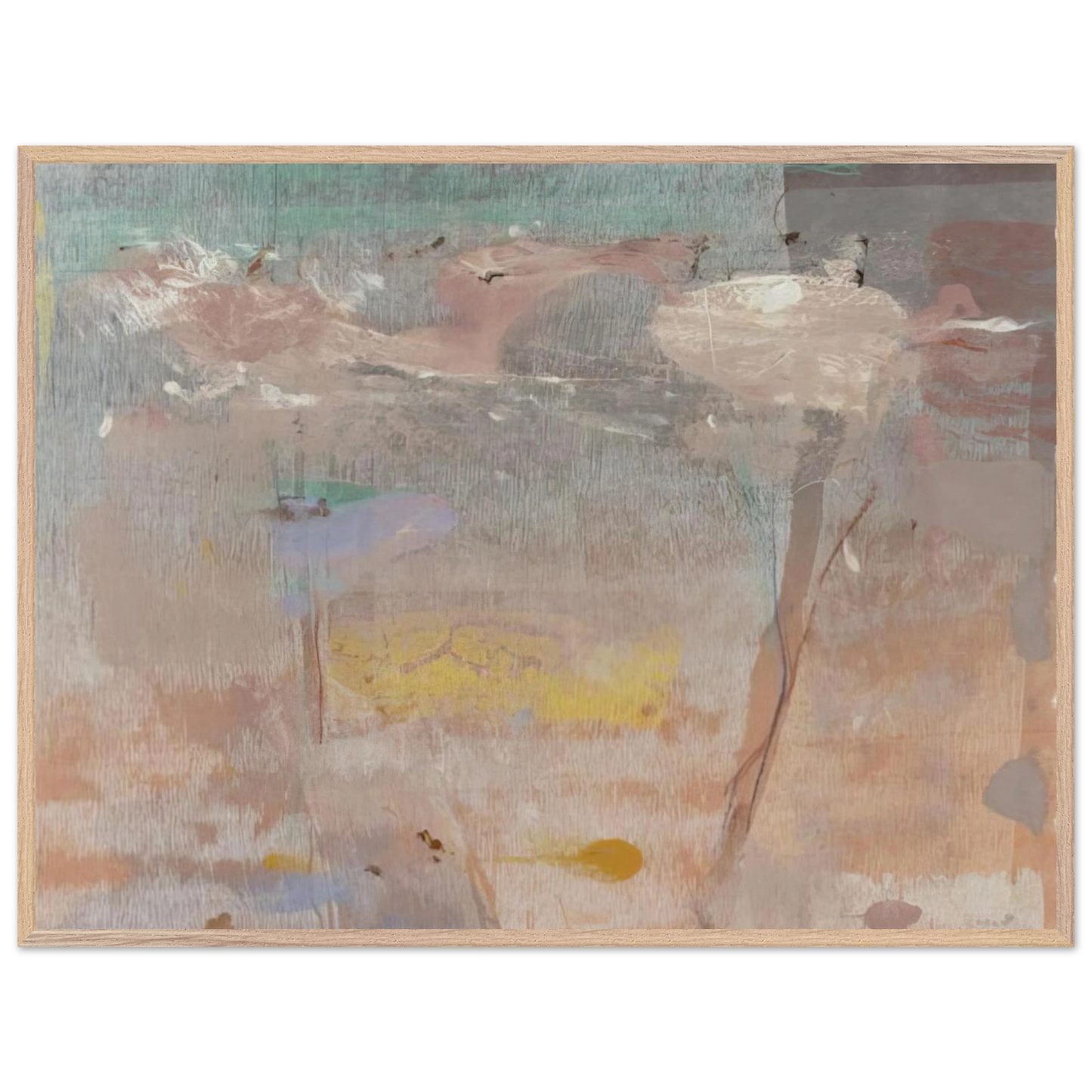 Helen Frankenthaler - Monotype I - 1981 Wall art - 21x29.7 cm / 8x12" - Premium Wooden Framed Poster With Fine Art Paper-canvas - Black frame