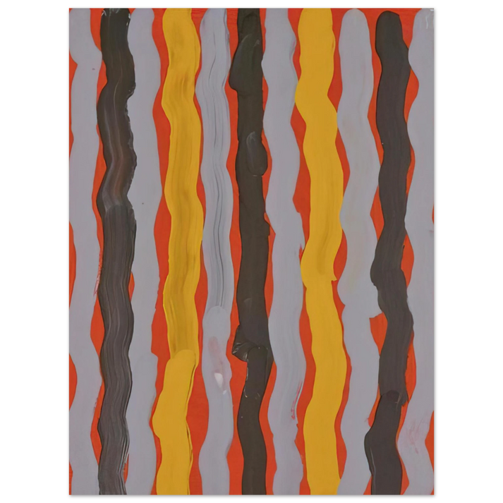 Clifford Possum Tjapaltjarri - Dream Lance - 2001  75x100 cm / 30x40inches Fine Art Poster
