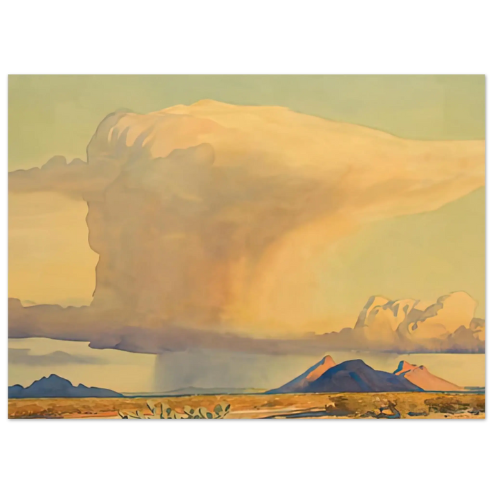 Maynard Dixon - DROUGHT AND DOWNPOUR 1944 Wall art - 30x45 cm / 12x18 Inches - Premium Wooden Framed Poster With Fine Art Paper - White frame