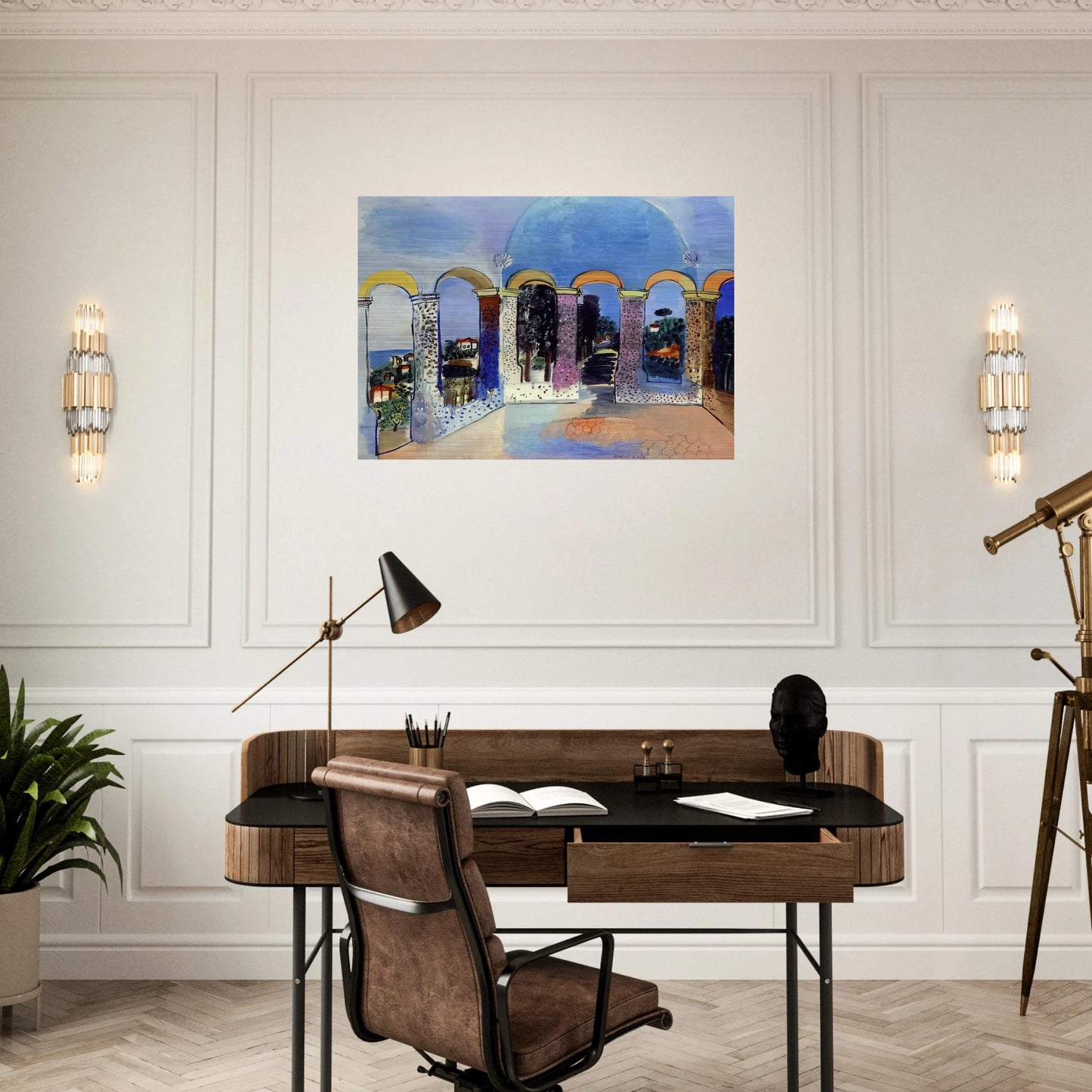 ARCADES AT VALLAURIS 1927 - Raoul Dufy Brushed Aluminum Print - 70x100 cm / 28x40 inches | Raoul Dufy Aluminum Print | Raoul Dufy Prints