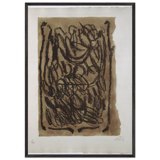 EL PA A LA BARCA 1963 - Antoni Tapies 70x100 cm / 28x40 inches Framed Art Print – Black Wooden Frame