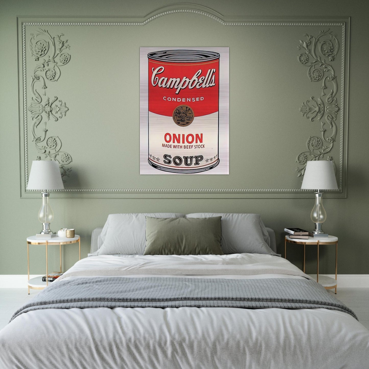 Campbell's Soup Can  onion  - Andy Warhol Brushed Aluminum Print - 70x100 cm / 28x40 inches | Andy Warhol Aluminum Print | Andy Warhol Prints