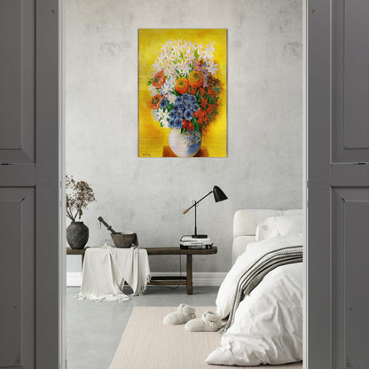 BOUQUET OF VARIOUS FLOWERS - Moise Kisling Brushed Aluminum Print - 70x100 cm / 28x40 inches | Moise Kisling Aluminum Print | Moise Kisling Prints