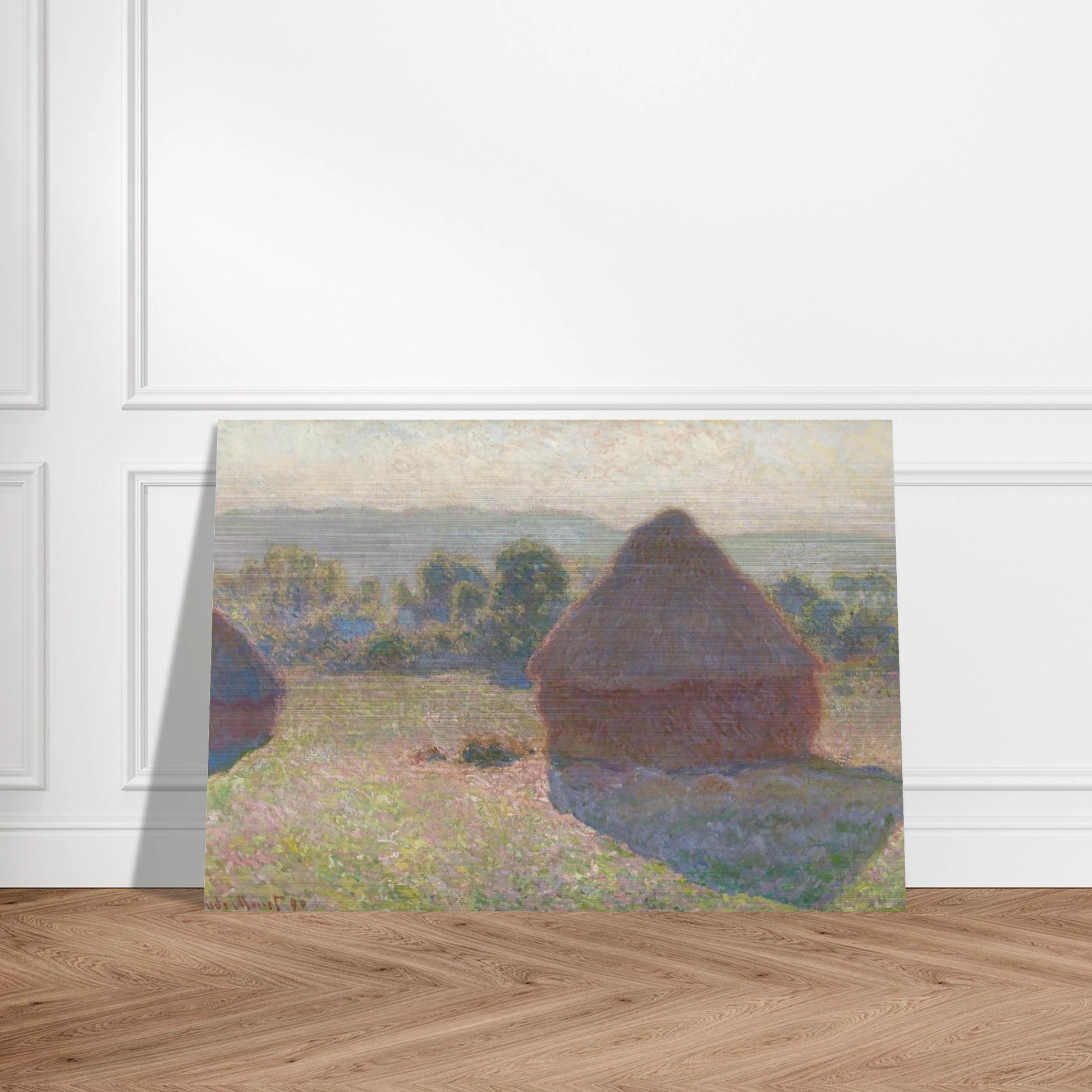 Haystacks, midday - claude monet Brushed Aluminum Print - 70x100 cm / 28x40 inches | claude monet Aluminum Print | claude monet Prints