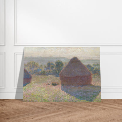 Haystacks, midday - claude monet Brushed Aluminum Print - 70x100 cm / 28x40 inches | claude monet Aluminum Print | claude monet Prints