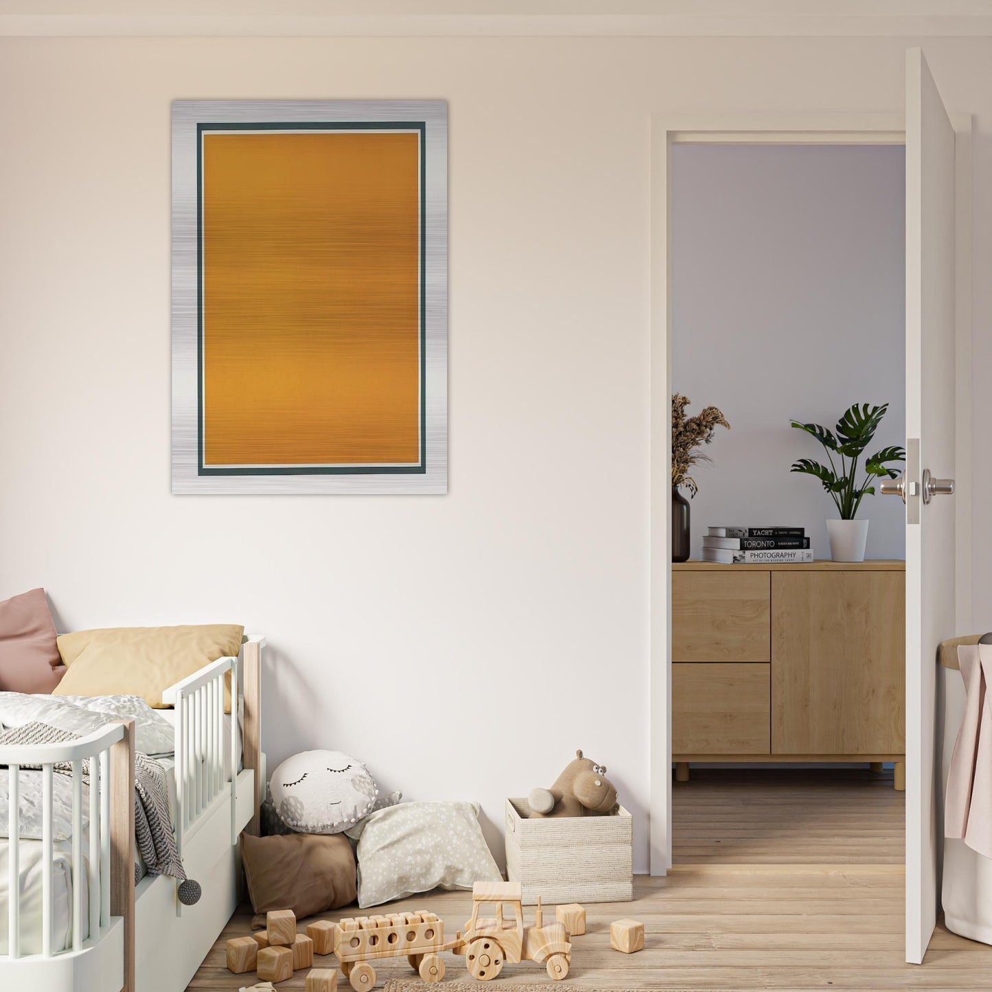 A Square With Colors Superimposed Within a Border - Sol LeWitt Brushed Aluminum Print - 70x100 cm / 28x40 inches | Sol LeWitt Aluminum Print | Sol LeWitt Prints