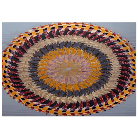 Golden Pinwheel - 1979 - Miriam Schapiro Brushed Aluminum Print - 70x100 cm / 28x40 inches | Miriam Schapiro Aluminum Print | Miriam Schapiro Prints