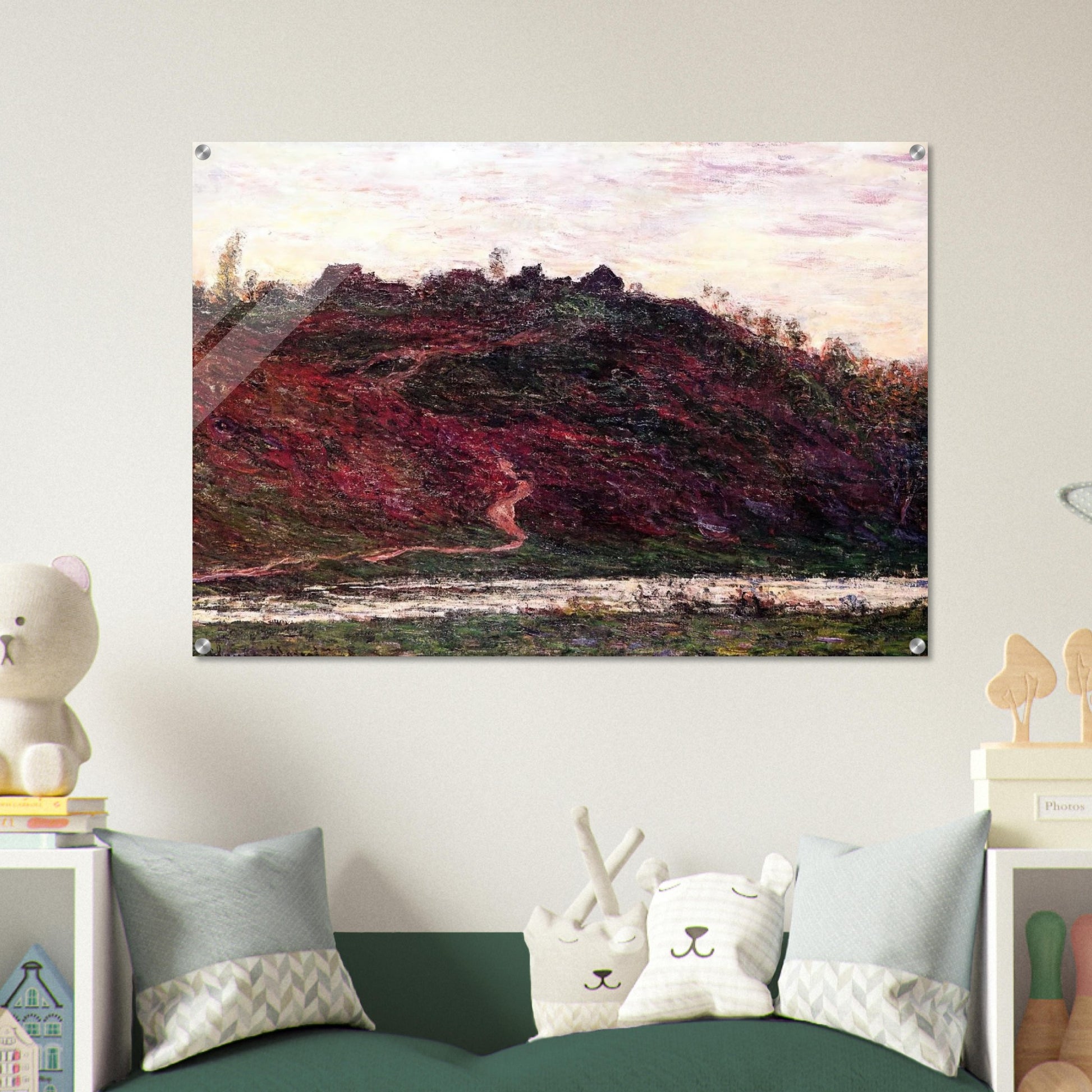 The Village of La Coche-Blond, Evening - claude monet Acrylic Print - 70x100 cm / 28x40″ inches