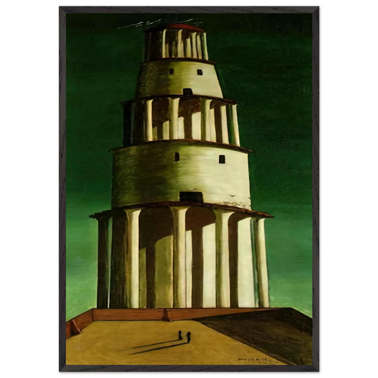 THE GREAT TOWER 1913 - Giorgio de Chirico 70x100 cm / 28x40 inches Framed Art Print – Black Wooden Frame
