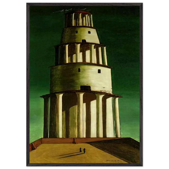 THE GREAT TOWER 1913 - Giorgio de Chirico 70x100 cm / 28x40 inches Framed Art Print – Black Wooden Frame