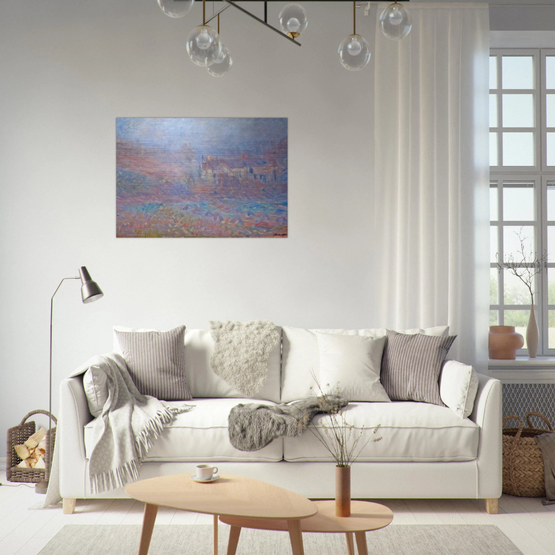 Houses at Falaise in the Fog - claude monet Brushed Aluminum Print - 70x100 cm / 28x40 inches | claude monet Aluminum Print | claude monet Prints