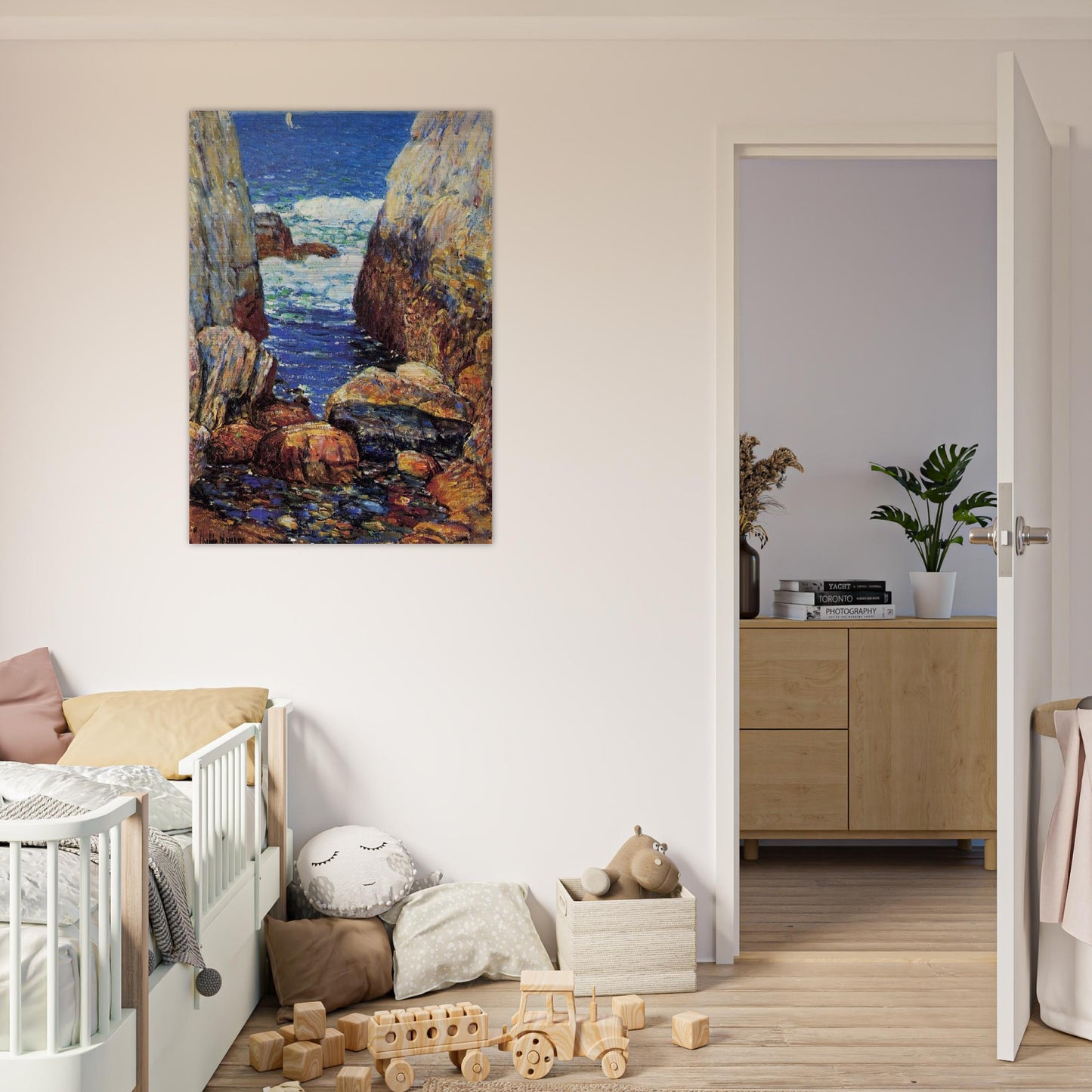 Sea and Rocks, Appledore, Isles of Shoals - Childe Hassam Brushed Aluminum Print - 70x100 cm / 28x40 inches | Childe Hassam Aluminum Print | Childe Hassam Prints