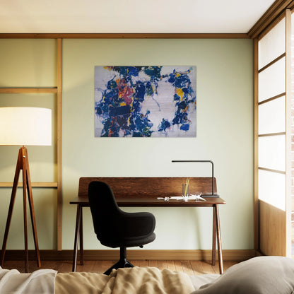 Around the Blues - Sam Francis Brushed Aluminum Print - 70x100 cm / 28x40 inches | Sam Francis Aluminum Print | Sam Francis Prints