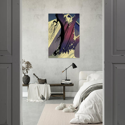 Mauve Barn - Eyvind Earle Brushed Aluminum Print - 70x100 cm / 28x40 inches | Eyvind Earle Aluminum Print | Eyvind Earle Prints