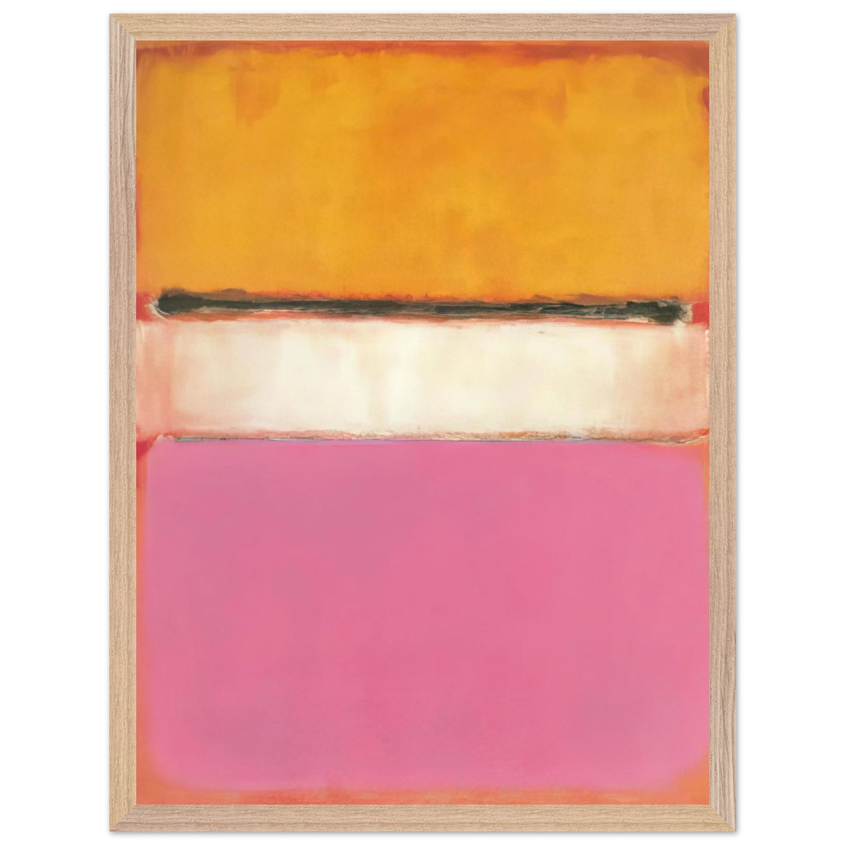 Mark Rothko - White Center Yellow, Pink and Lavender on Rose - 1950 Wall Art - 30x40 cm / 12x16 inches - Premium Wooden Framed Poster With Fine Art Paper-canvas - Wood frame